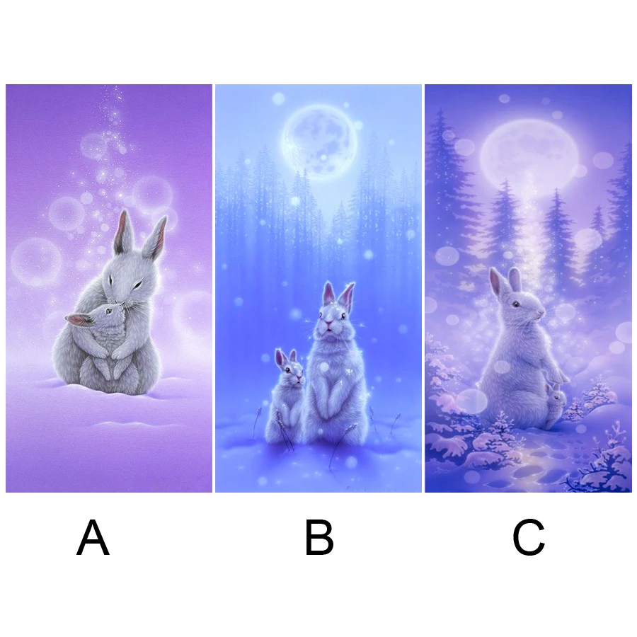 5D Diy Алмазная картина Луна Кролик картины Стразы полный квадрат Вышивка крестом