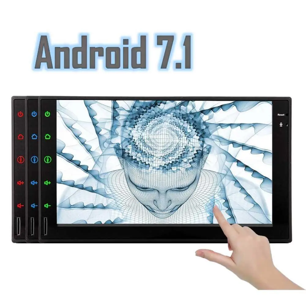 Android 7 1 стерео 2 Din в тире Bluetooth Радио Поддержка gps WI FI 4G 3g светодиодный дисплей SD/USB