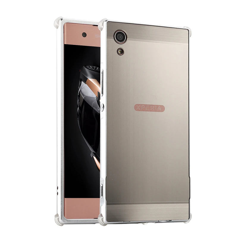 For Sony XA1 G3112 G3116 Case Plating Metal Frame Cover with Brushed Back Hard for Xperia G3121 G3123 5.0&quot |