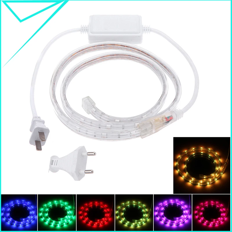 Высокого напряжения гибкая RGB из светодиодов ленты 1 м 60 / 5050 СМД свет ролл супер