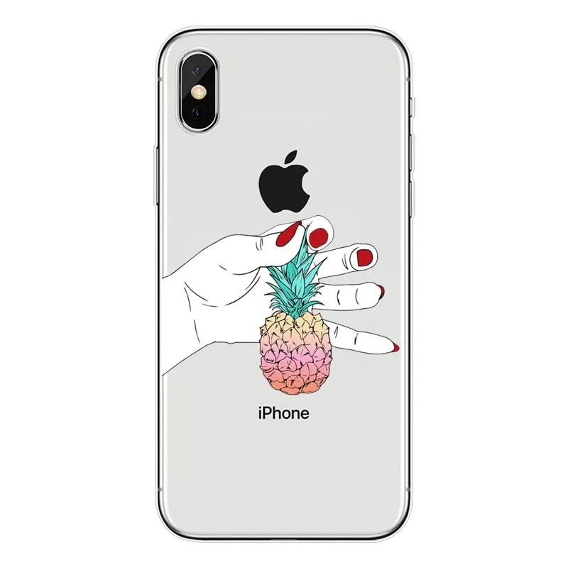 For iPhoneX 8 8Plus Case Cool Girls Red Nail Polished Finger Personality European Style Clear TPU iPhone7 6 6SPlus Capa | Мобильные