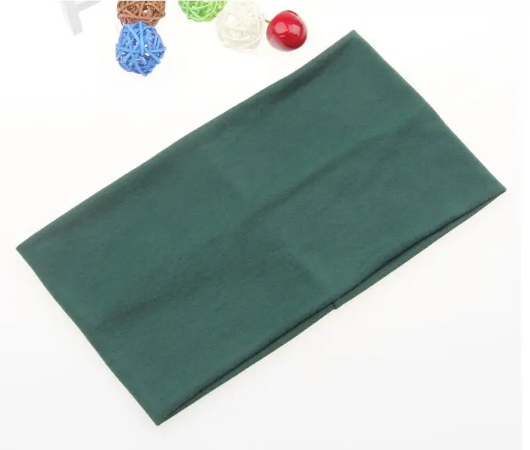 Женская эластичная повязка для волос однотонная хлопковая на голову йоги ярких