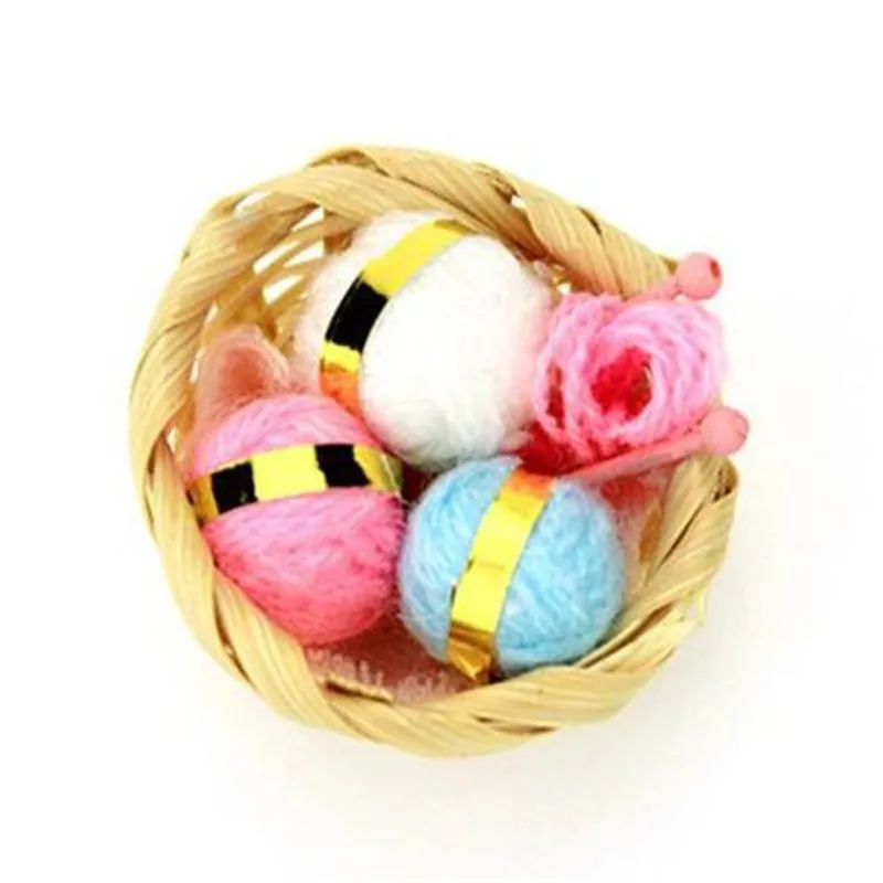 Eatingbiting (R) кукольная Миниатюра 1:12 Весы мини Вязание шерстяные шарики с корзиной