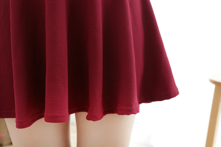 2015 мода женщин чистого цвета высокой талией юбки леди миди юбка эластичная талия