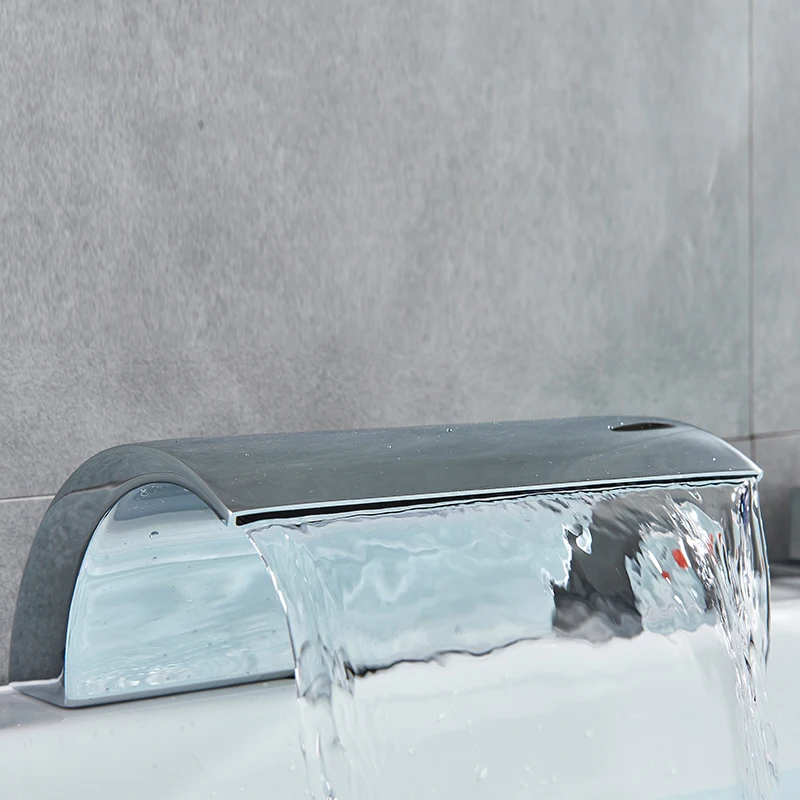 Светодиодный смеситель для ванны с изменяющим цвет водопадом и Изливом раковины