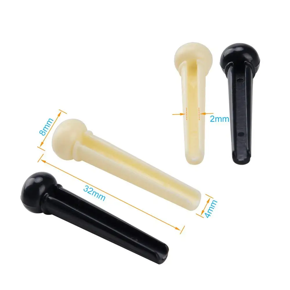 

20Set Acoustic Classical Folk Guitar Bridge Pins End String Pegs Black/Ivory
