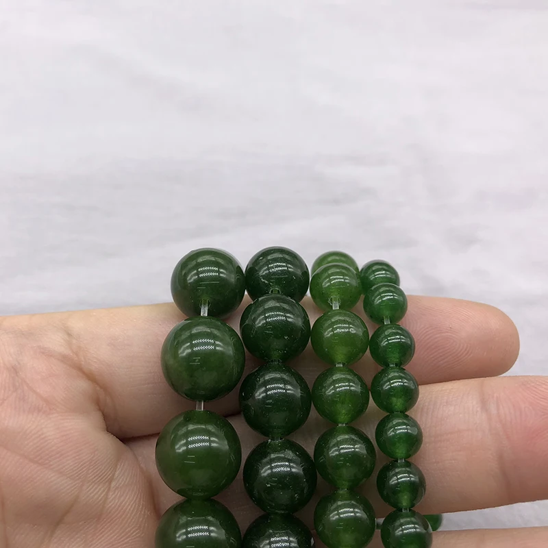 Natural Stone Green Jades Round Loose Beads 6 8 10 12MM Pick Size for Jewelry Making | Украшения и аксессуары