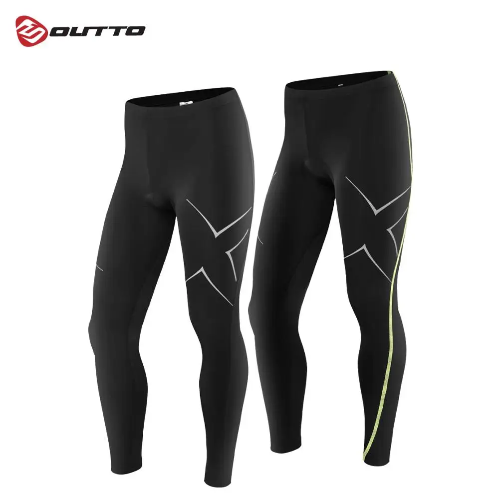 

Outto Men's Cycling Long Pants 3D Gel Padded Compression Breathable Road Bike Riding Tights Full Length