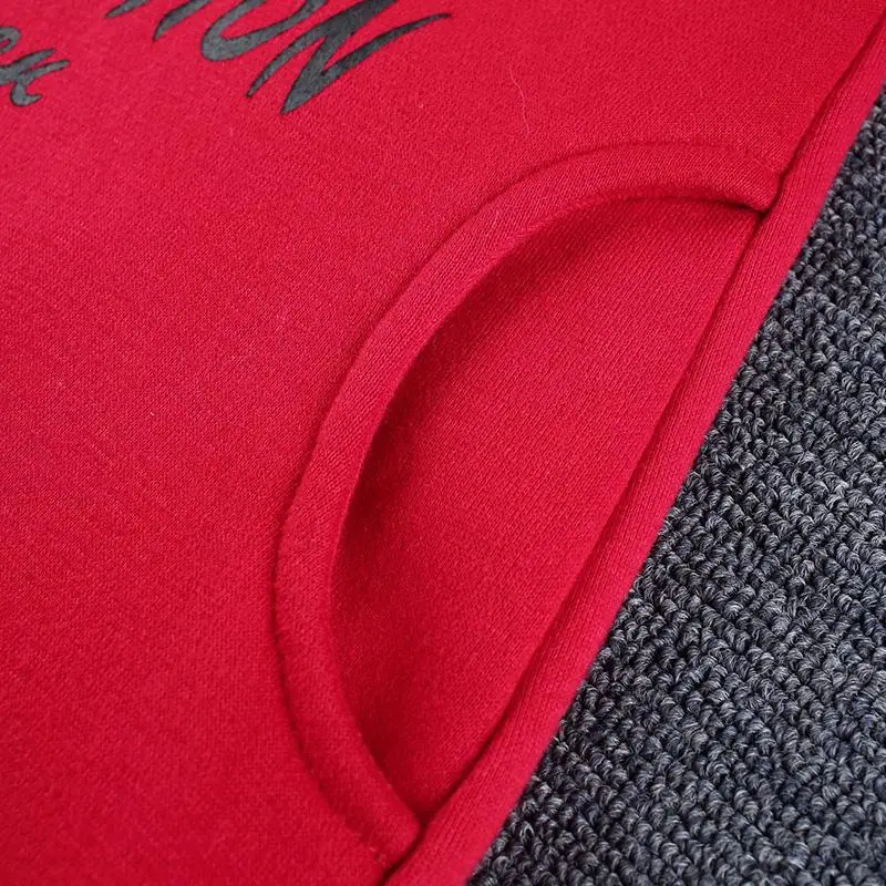 AN MO YAN Winter Plus Velvet Korean Red Women's Jacket Letter Printing Harajuku Long Pullover Warm Fleece Slim Outerwear | Женская