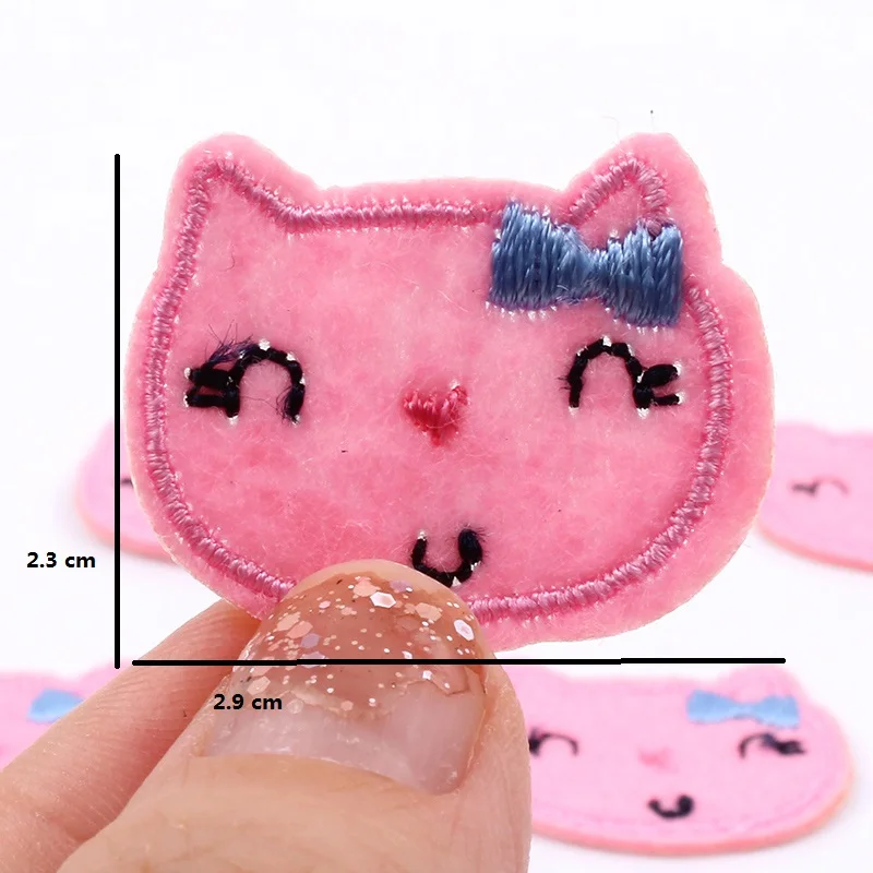 20 шт./лот маленькая розовая нашивка в виде кота пришивка мини наклейка с