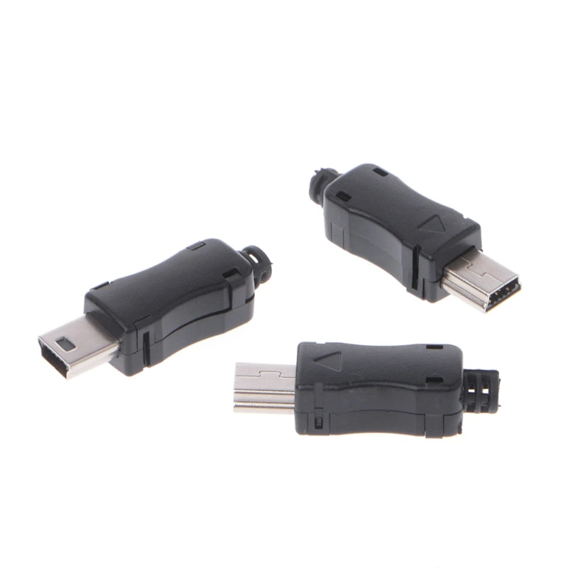 10 комплектов DIY мини USB 2 0 5PIN штепсельная розетка с пластиковой крышкой хвостовым