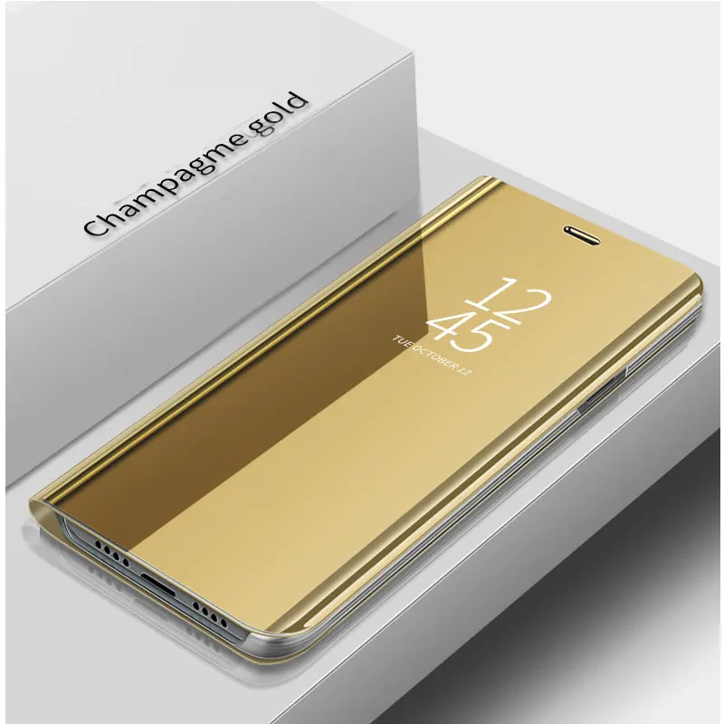 Gold Для OPPO A5S чехол роскошный зеркальный флип-чехол для телефона для OPPO AX5S чехол Кожаный чехол-подставка для OPPO A5S CPH1909 A 5S OPPOA5S чехол s - Цвет: Gold