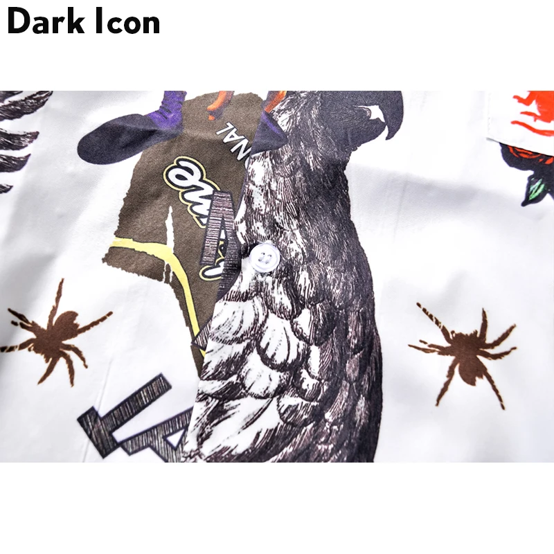 Мужская рубашка с коротким рукавом Dark Icon летняя в стиле хип-хоп передним карманом