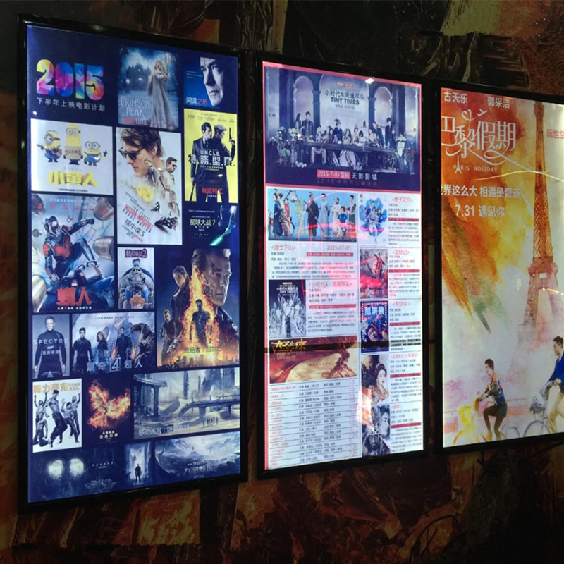 4 шт. алюминиевый тонкий световой постер для домашнего кинотеатра 24x36