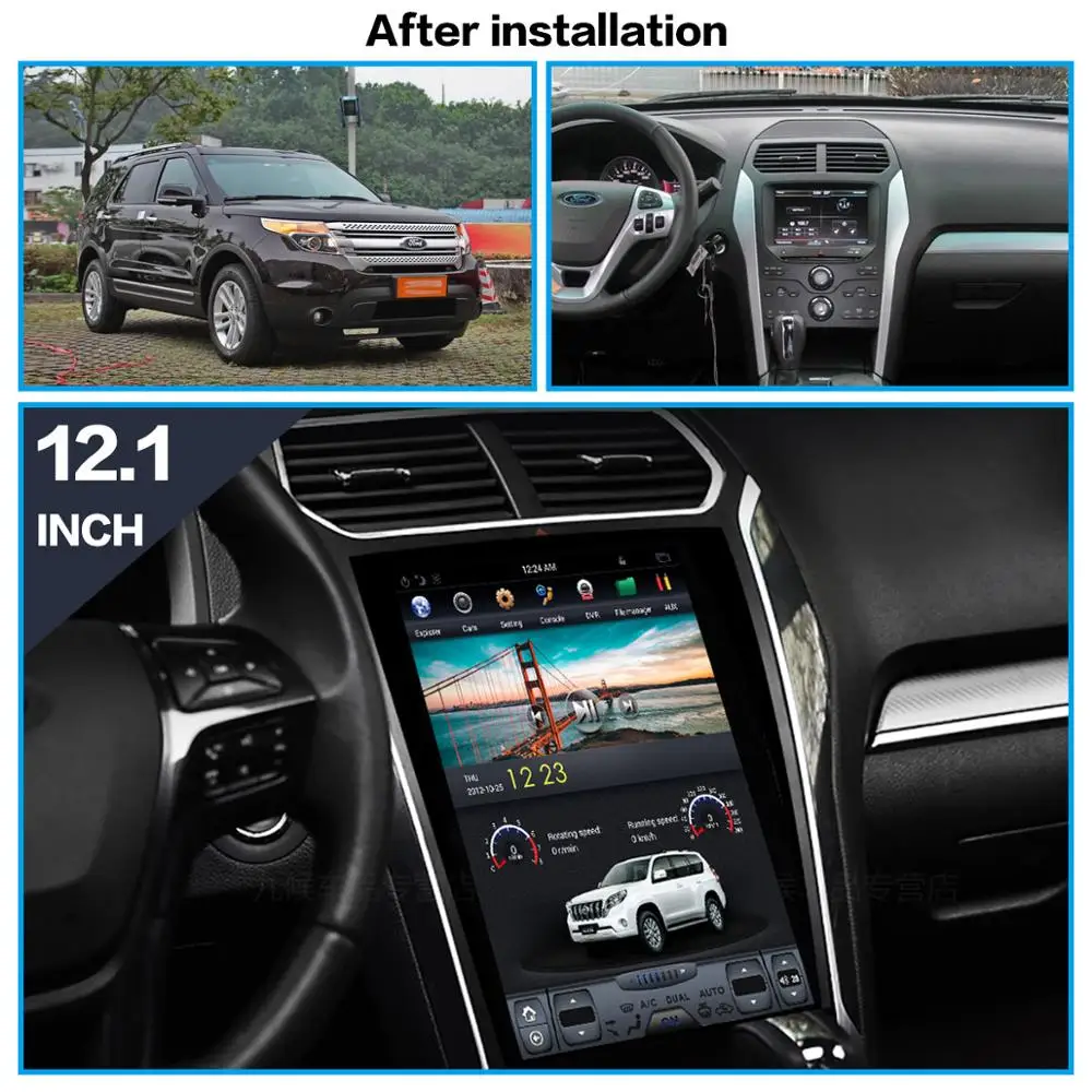 

Android 8,1 вертикальный автомобильный dvd-плеер с экраном GPS навигатор для Ford Explorer 2011-2019 Авто Стерео Радио мультимедийный плеер