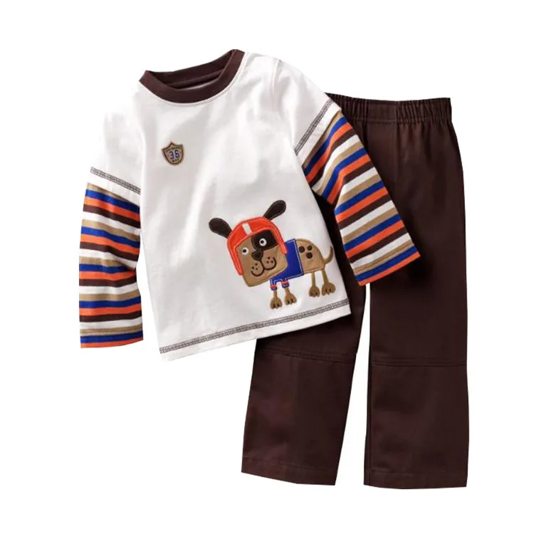 Kids Boy Girl Long Sleeve Suits Top+Pants 2pcs Casual Tracksuit Boys Cartoon Pattern Outfits Cotton Clothes Sets 2017 Autumn |