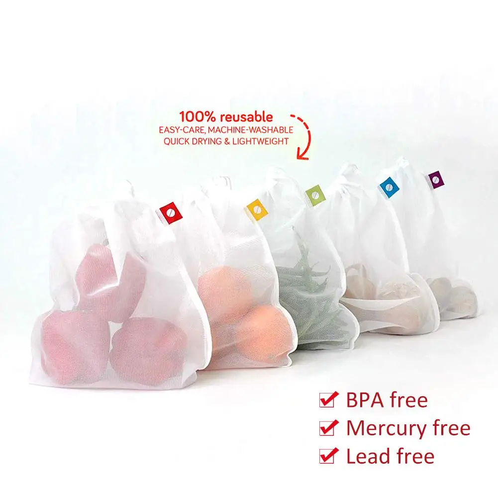 Многоразовая сумка для покупок 5 шт. хранения фруктов и овощей белые складные