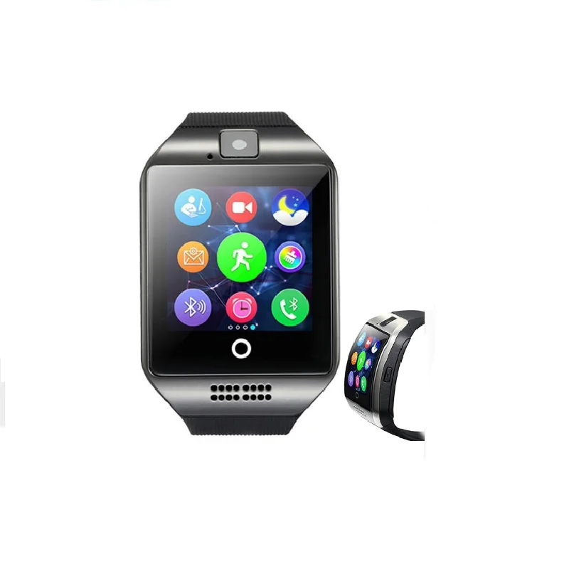Модные Bluetooth Смарт-часы Q18 с камерой Facebook Whatsapp Twitter Синхронизация SMS Smartwatch поддержка sim-карты TF для IOS Android