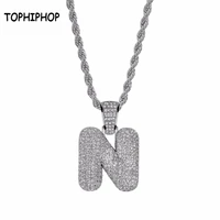 tophiphop high quality bubble letter pendant necklace ice crystal pave cz fashion hip hop jewelry gift ladies accessories