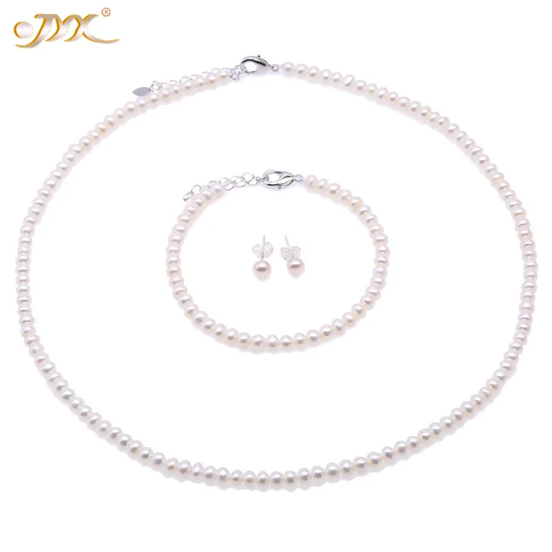 

JYX Pearl Set Necklace Set Pink, White & Lavender Pearl Necklace Earrings Bracelet Sets( 4.5-5.5 mm)
