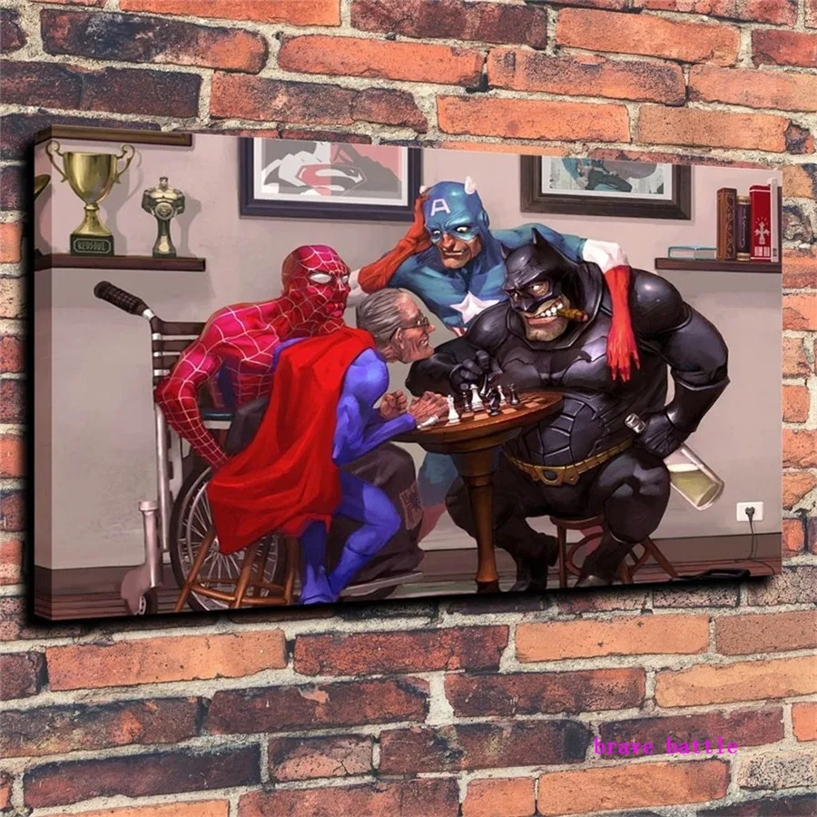 Супер герой DC Vs Marvels 1 панель украшение на стену живопись маслом плакат Холст