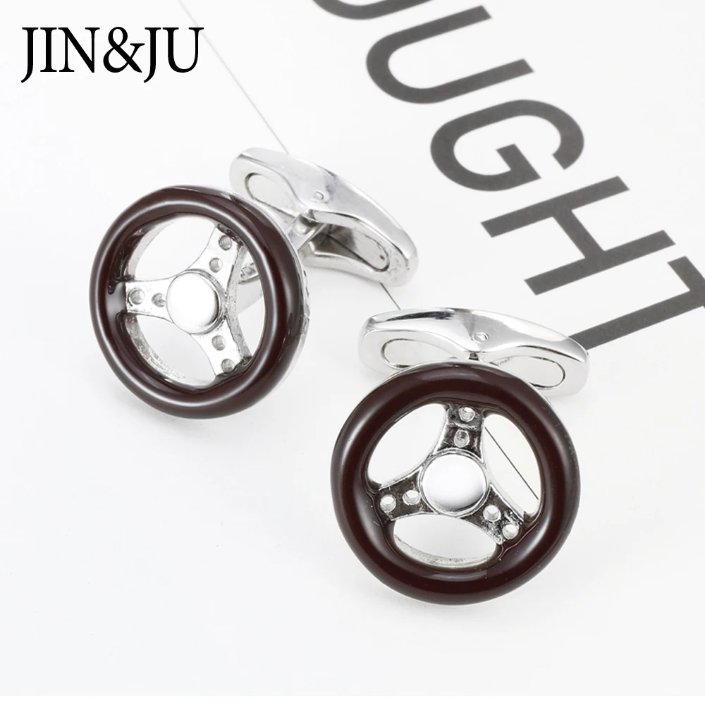 JIN &amp JU новые автомобильные колеса запонки s для мужской рубашки Высокое качество