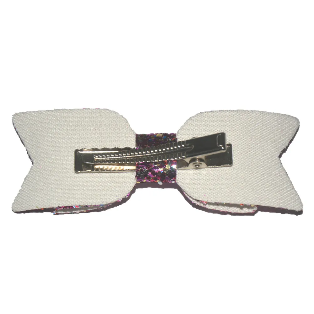 

60pc/lot 3.6" Leather Glitter Hair Bow,Leather Glitter bow with clips Christmas Headwear 16 Color