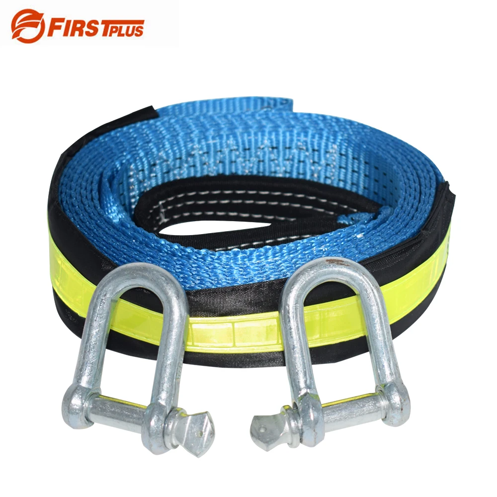5M 8Tons Reflective Straps Trailer Towing Rope Car Hitch Tows Cable Tow Strap With U Steel Shackle For Heavy Duty Off road 4x4|tow rope|car tow