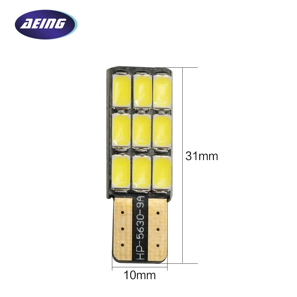 1 * автомобильная светодиодная лампа AEING T10 W5W 186 194 без OBC Canbus ошибок 9SMD босветильник