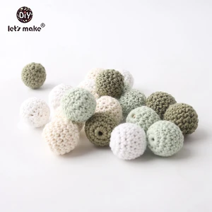 10 шт., деревянные бусины для прорезывания зубов, 20 мм