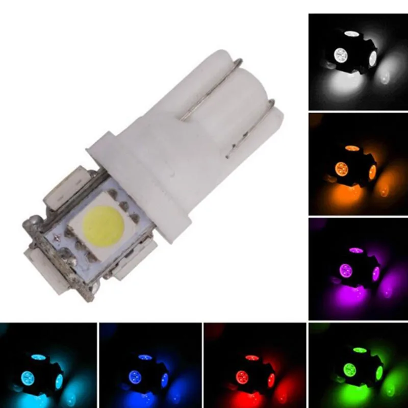 10 шт. T10 LED W5W 5050 5SMD 192 168 194 белые светодиодные автомобильные клиновая лампа света