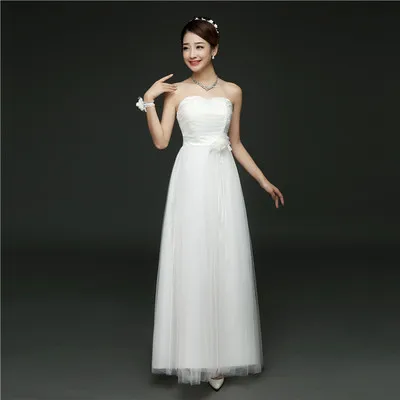 Милые летние белые платья для подружек невесты с памятью праздничное платье