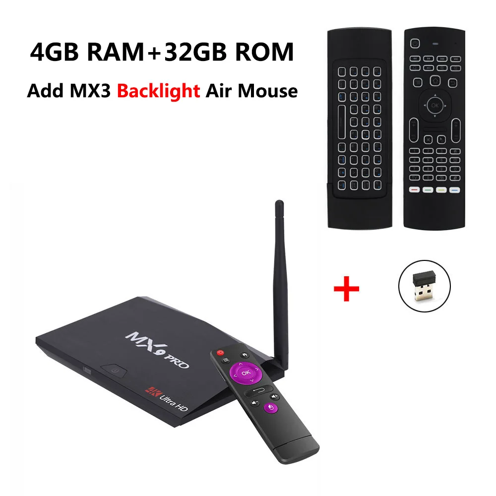 4GB 32GB add MX3-L MX9 Pro 4 ГБ ОЗУ 32 Гб ПЗУ Android 8,1 ТВ приставка RK3328 четырехъядерный WiFi Bluetooth USB 3,0 медиаплеер H.265 4K HD Смарт-приставка - Цвет: 4GB 32GB add MX3-L
