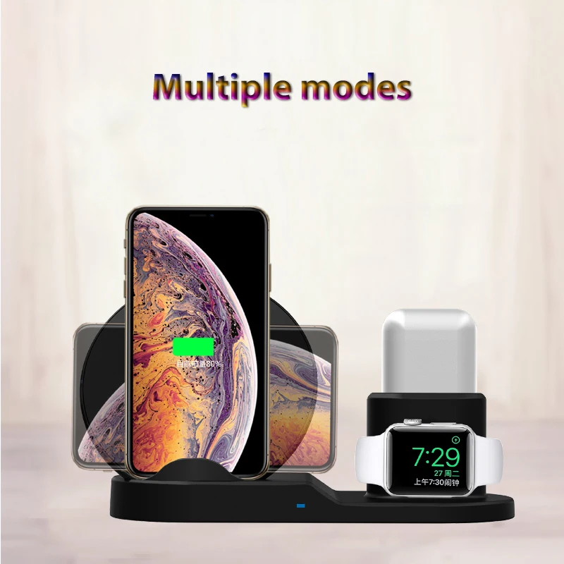 3 In 1 Fast Charging Qi Wireless Charger for Apple watch 2 4 Quick For Airpods iPhone XS Max XR X 8 Samsung S8 S9 | Мобильные