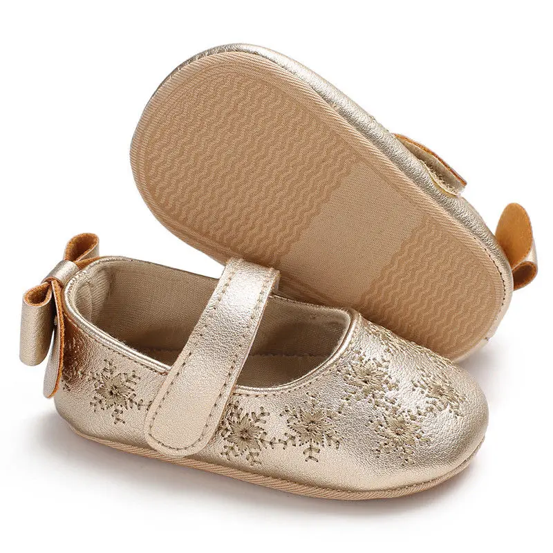 2018 нескользящая обувь принцессы для новорожденных и маленьких девочек с бантом