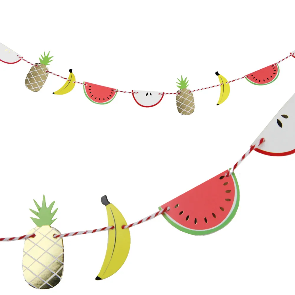 Гавайская бумажная фруктовая гирлянда Летний Фруктовый баннер флаг ананас банан