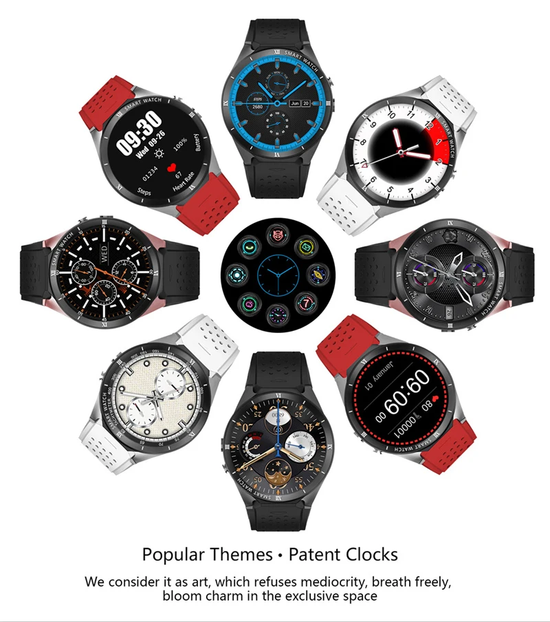 RUIJIE KW88 Pro умные часы для мужчин Android 7,1 часы MTK6580 3g Smartwatch 1 ГБ 16 ГБ монитор сердечного ритма gps с камерой 2 МП