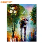 CHENISTORY гулять под дождем Lover DIY картина по номерам картинка Акриловые Живопись на холсте 40x50 комплекты, украшение для дома
