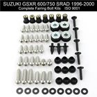 Полный комплект обтекателей для Мотоцикла Suzuki GSXR 600 750 SRAD 1996-2000, болты из нержавеющей стали, зажимы, гайки болты для кузовных работ