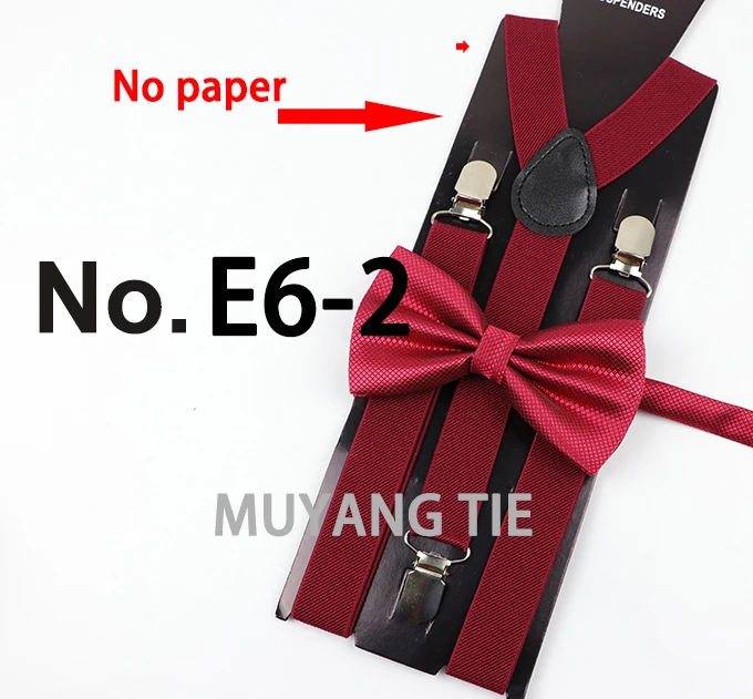 Soild Color Man Polyester Belt Bow Tie Set Woman Men's Suspenders Butterfly Clip-on Y-Back Braces Elastic Women Adjustable