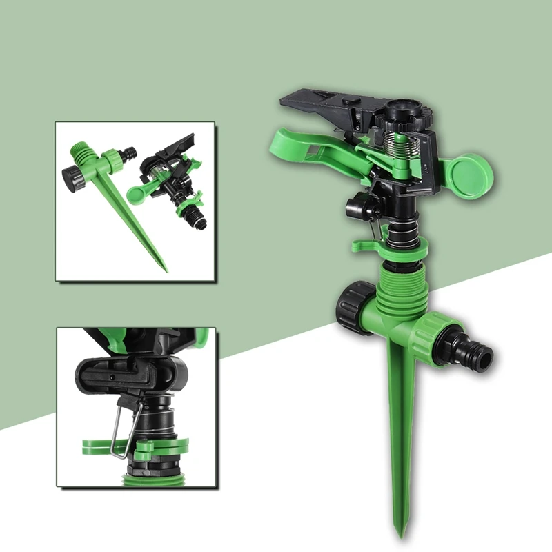 360 Rotating Water Sprinkle Garden Lawn Impulse Nozzle Watering Tool Pin Pulse Type Abs+Pp Hight Pressure Long Range | Дом и сад