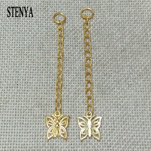 gold STENYA удлиненные удлинительные цепочки с кисточками цепочки с бусинами ожерелье хвосты соединительные зажимы крюк прокладка ушко бижутерия в форме сердца - Цвет: gold