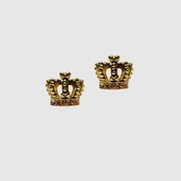amorita boutique small crown gold earrings