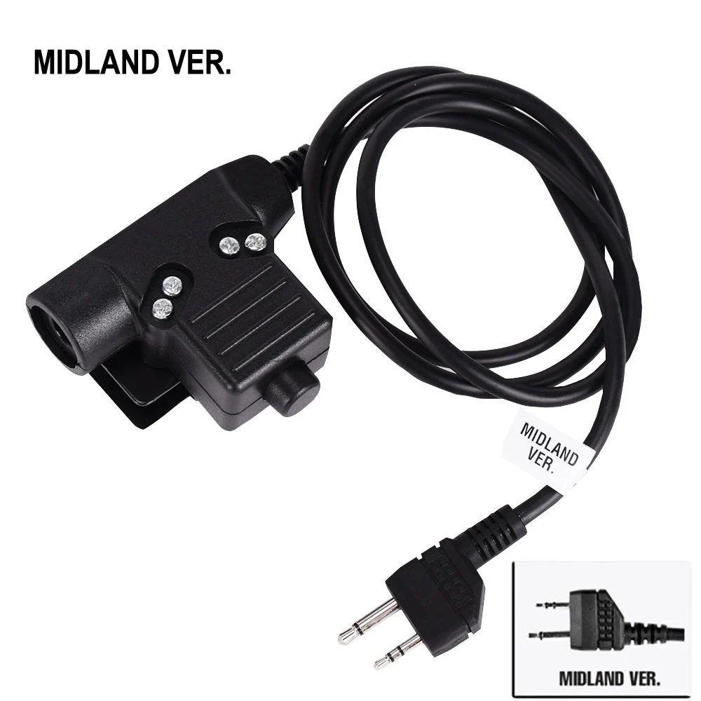 tactical headset ptt plug for kenwood walkie talkie icom midland motorola radio phone military headset adapter u94 ptt free global shipping
