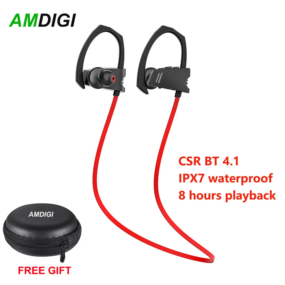 AMDIGI Q9 водонепроницаемые Bluetooth наушники IPX7 Спортивные Беспроводные вкладыши с