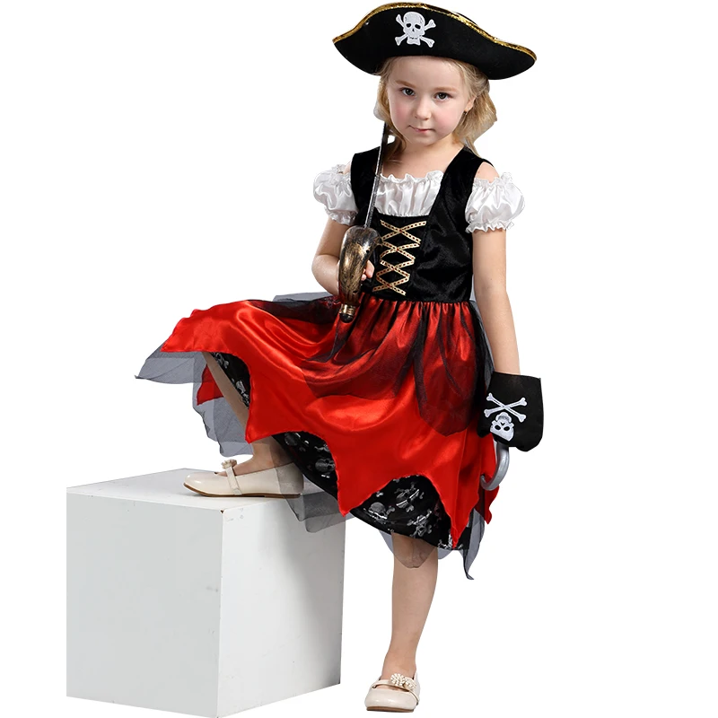 Потрясающий костюм на Хэллоуин для девочек пирата Детская Одежда пиратов|halloween