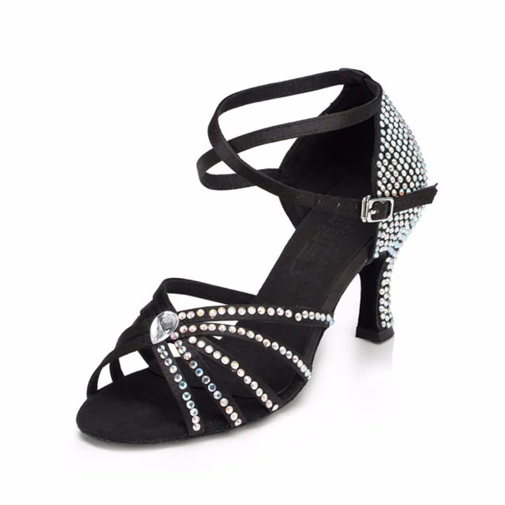 Туфли женские атласные для Бальных и латиноамериканских танцев 7 5 см|ballroom dance