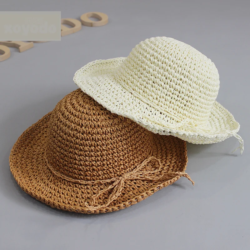Плетеная соломенная женская летняя шляпа ручной работы Детские Панамы винтажная