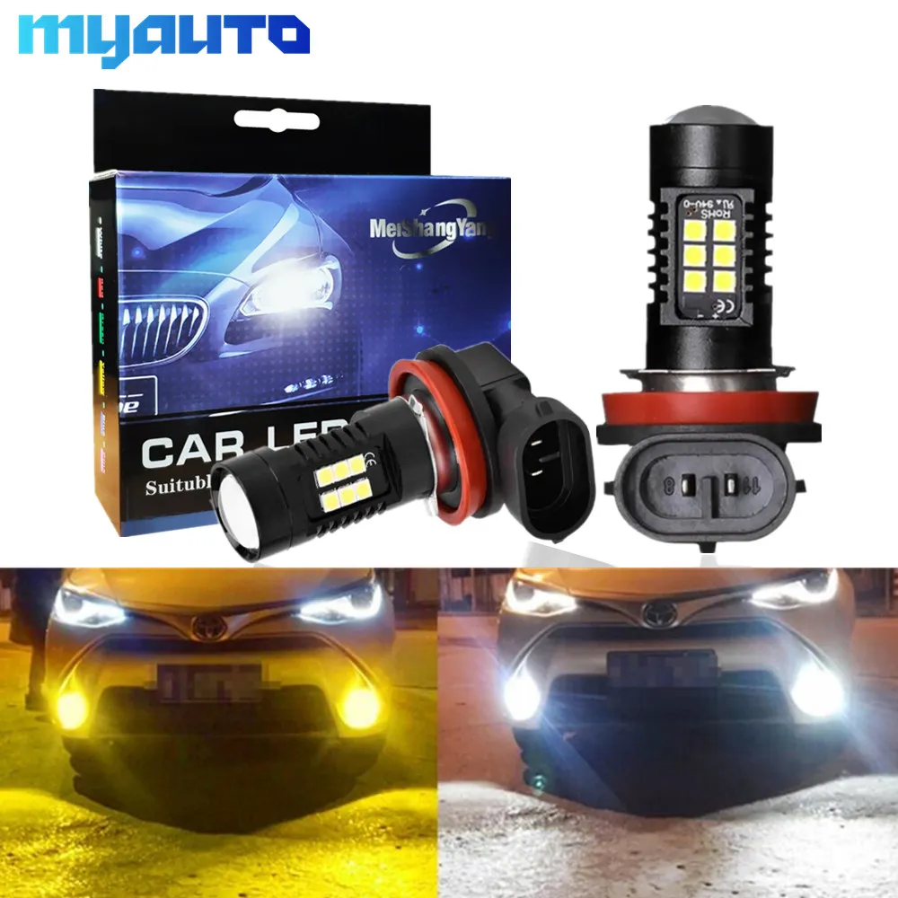 2 шт. H8 H11 светодиодные лампы HB4 HB3 9006 9005 SMD светильник s 1200LM 6000K 12V/24V белый