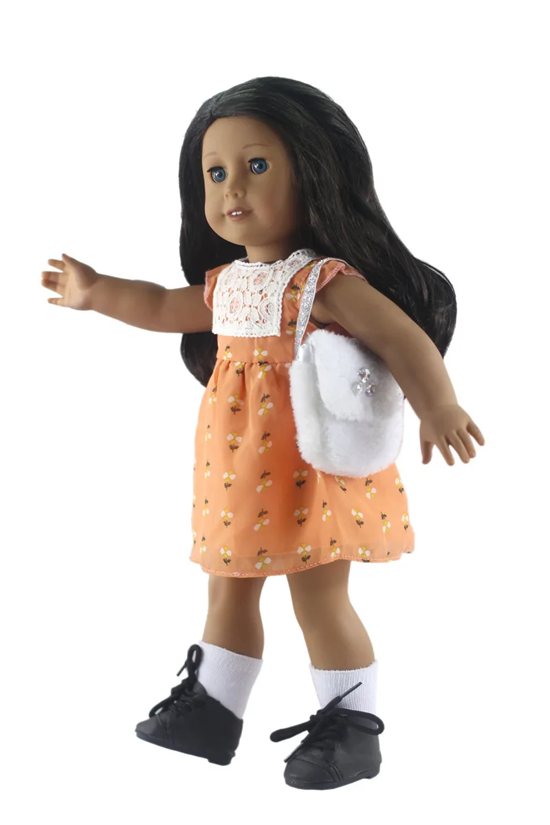 Горячая распродажа! Юбка принцессы ручной работы для отдыха, 1 комплект, для американской куклы 18 дюймов, обувь, носки, сумка L14 от AliExpress WW